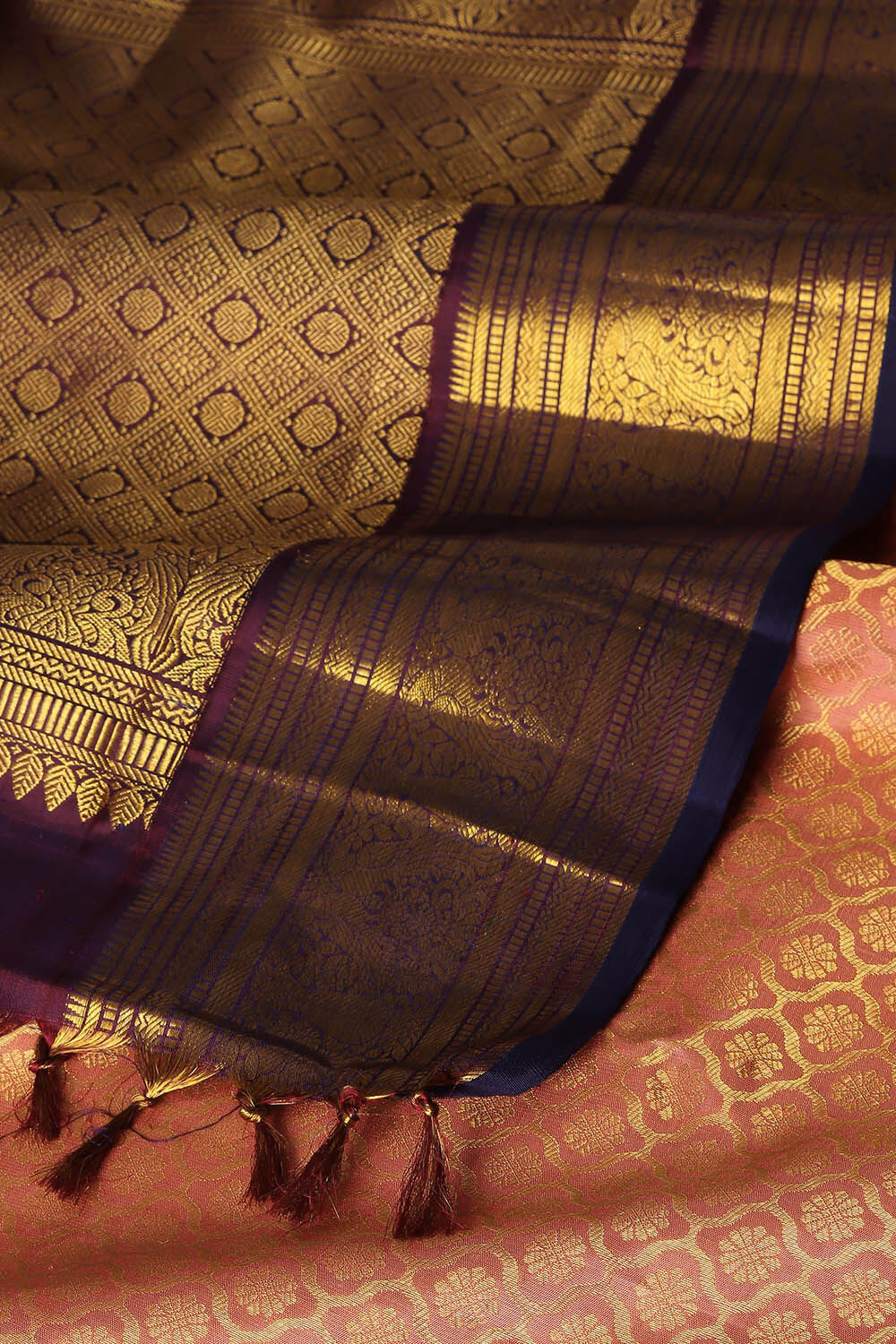 Orange Pure Silk Kanjivaram Saree image number null