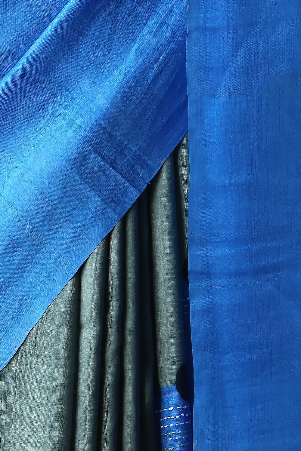 Blue Pure Silk Batik Saree image number null