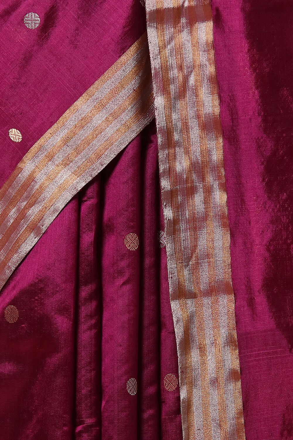Dark Pure Pink Silk Chanderi Saree image number null