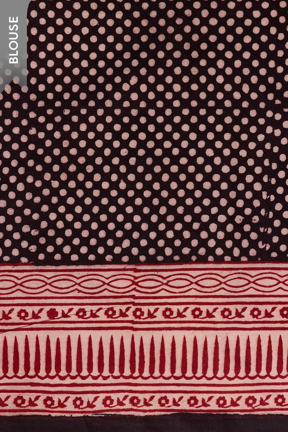 Off White Bagh Block Printed Pure Cotton Saree image number null