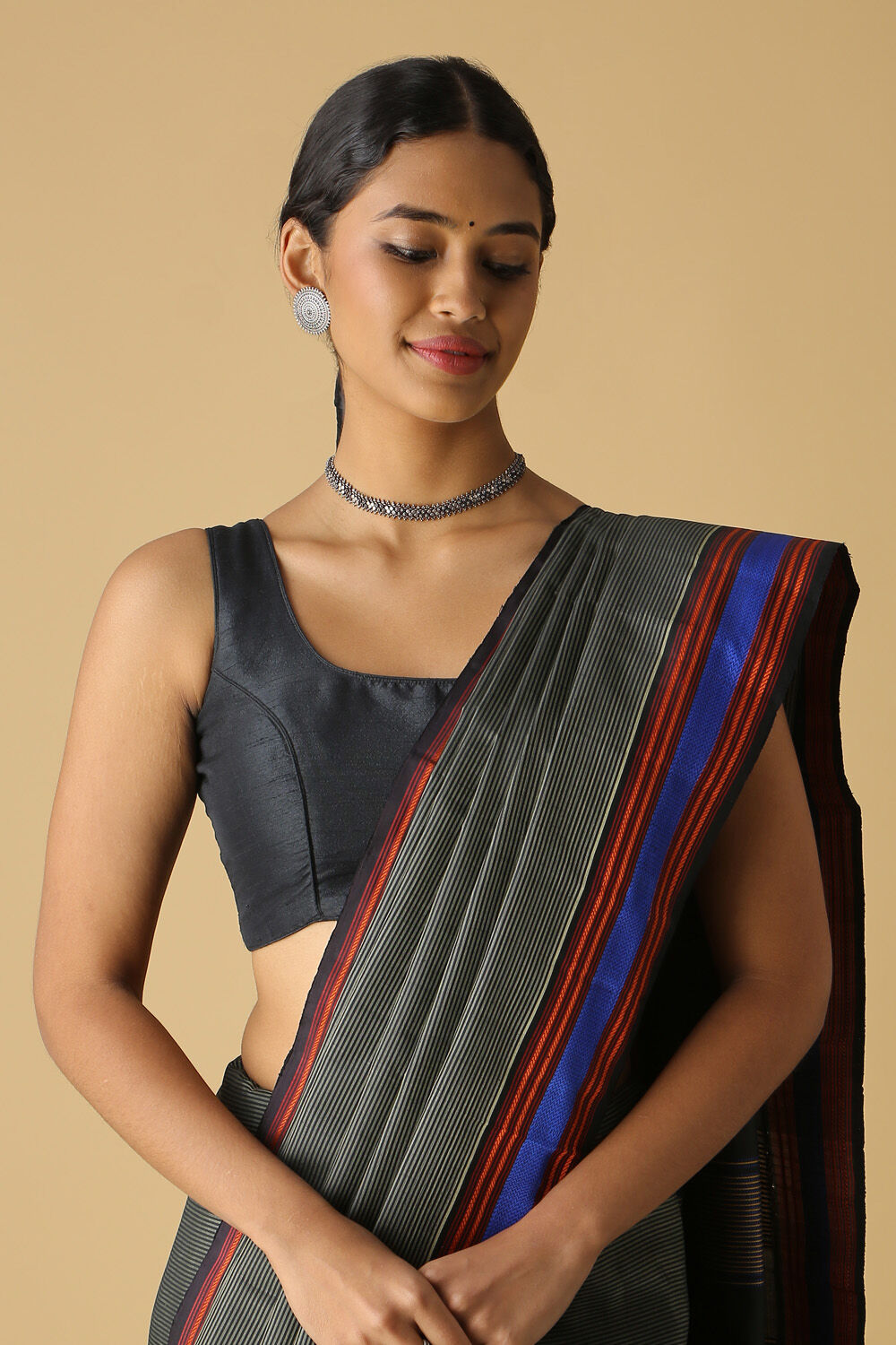 Black Pure Silk Kanjivaram Saree image number null