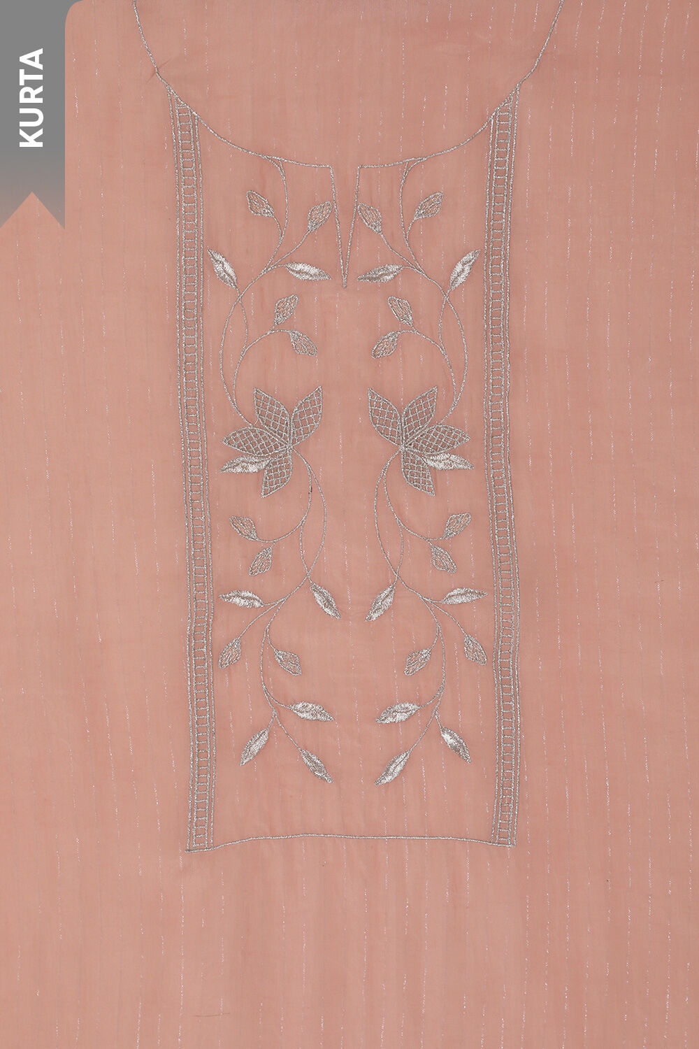 Light Pink Pure Silk Organza Embroidery Unstitched Suit Set image number null
