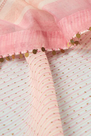 Pink Rajasthan Pure Silk Cotton Printed Mukaish Saree thumbnail image number null