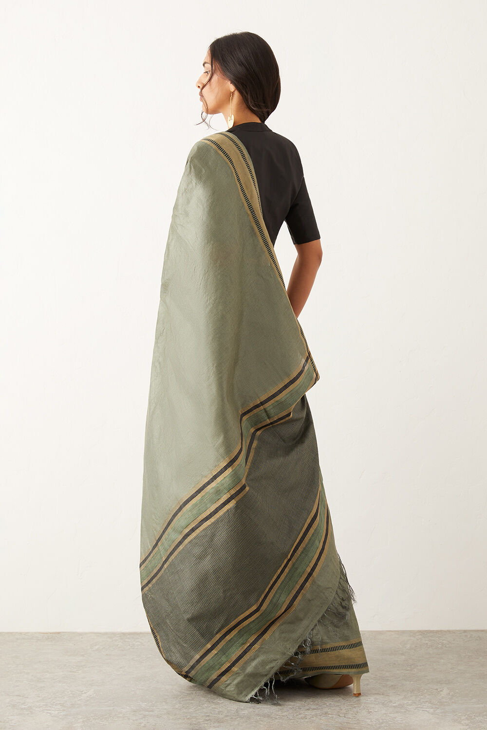 Light Green Pure Tussar Silk Woven Saree image number null