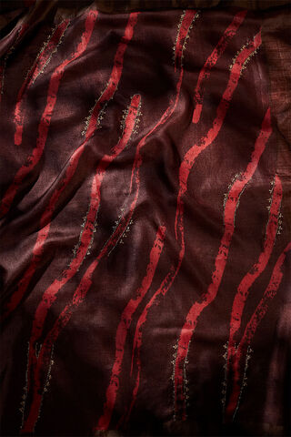 Brown Tussar Hand Painted Saree thumbnail image number null