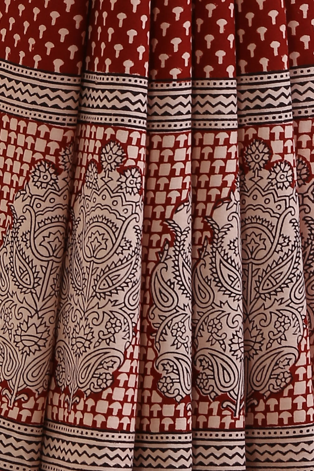 White Pure Cotton Bagh Printed Saree image number null