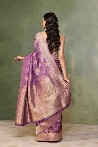 Violet   Woven Viscose Tissue Saree thumbnail image number null