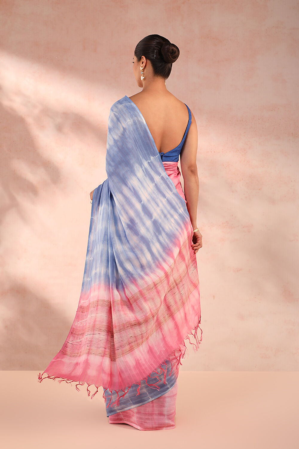 Multicoloured Silk Modal Tie and Dye Saree image number null