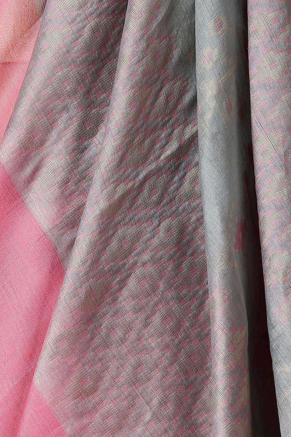 Pink Pure Silk Cotton South Saree image number null