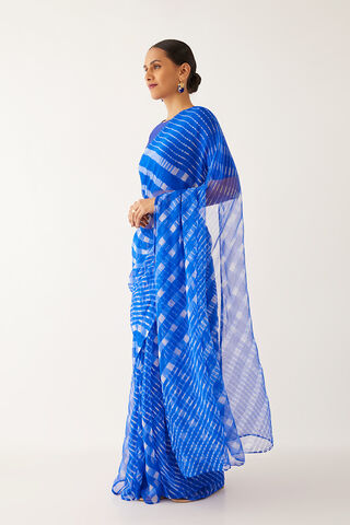 Blue Pure Chiffon Leheriya Saree thumbnail image number null