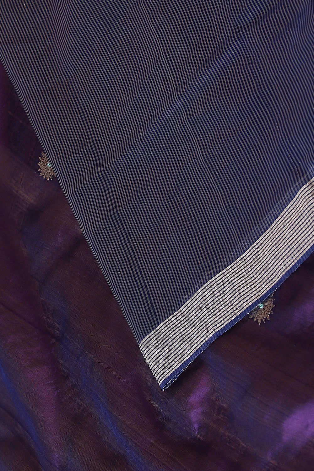 Blue Pure Silk Chanderi Saree image number null