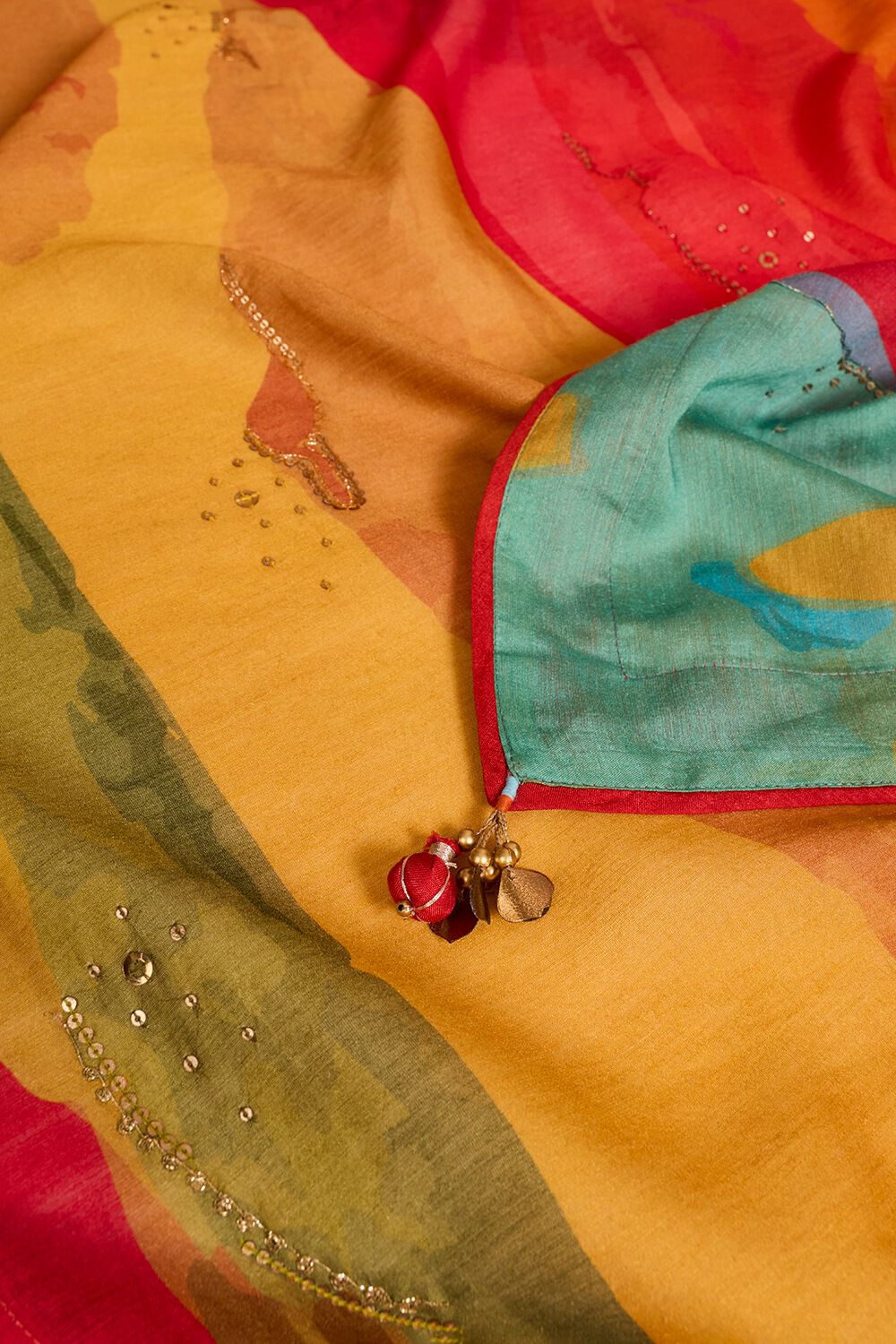 Multi Pure Silk Embroidered Saree image number null