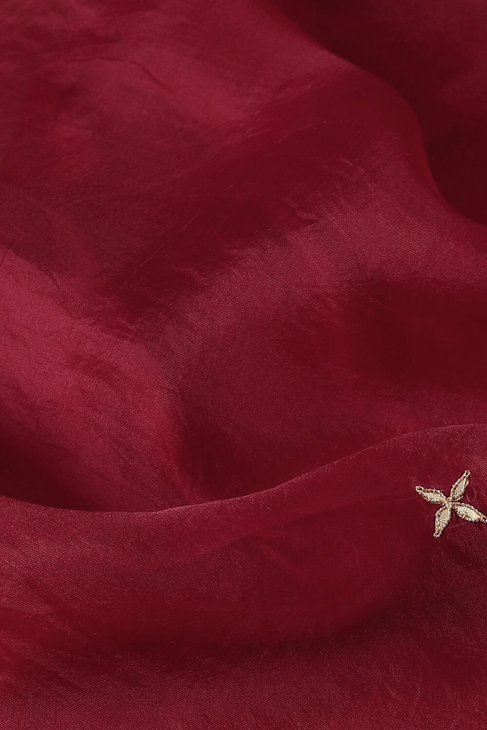 Red Pure Organza Gota Patthi Saree image number null