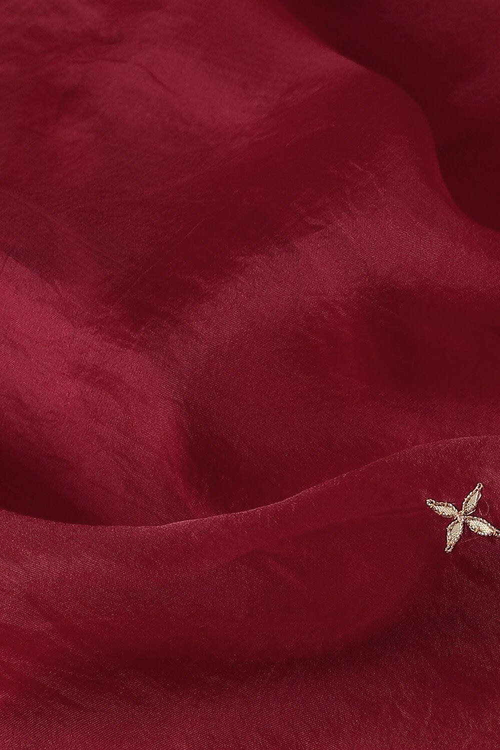 Red Pure Organza Gota Patthi Saree image number null