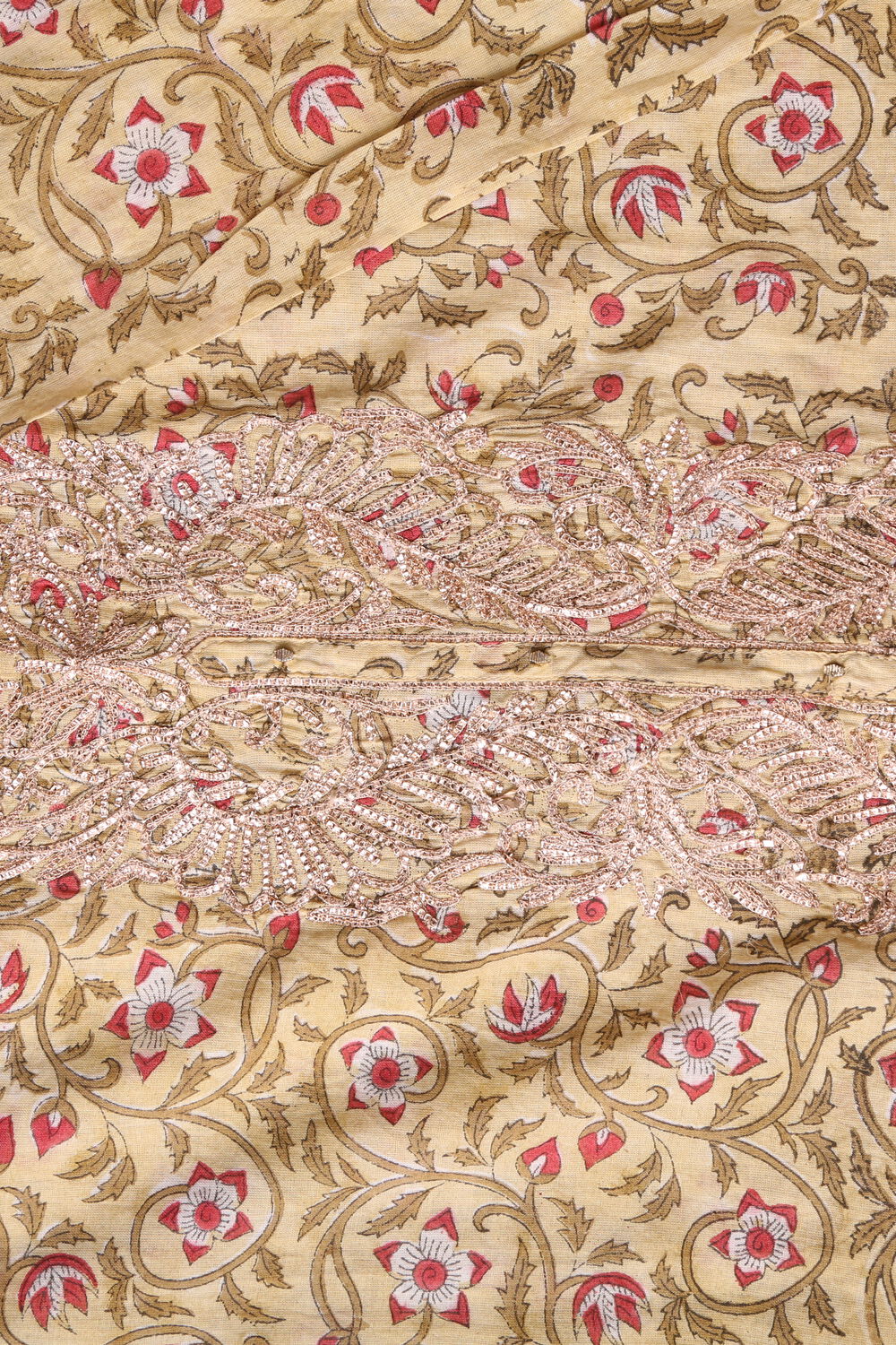 Light Green Printed Pure Cotton Suit Set image number null