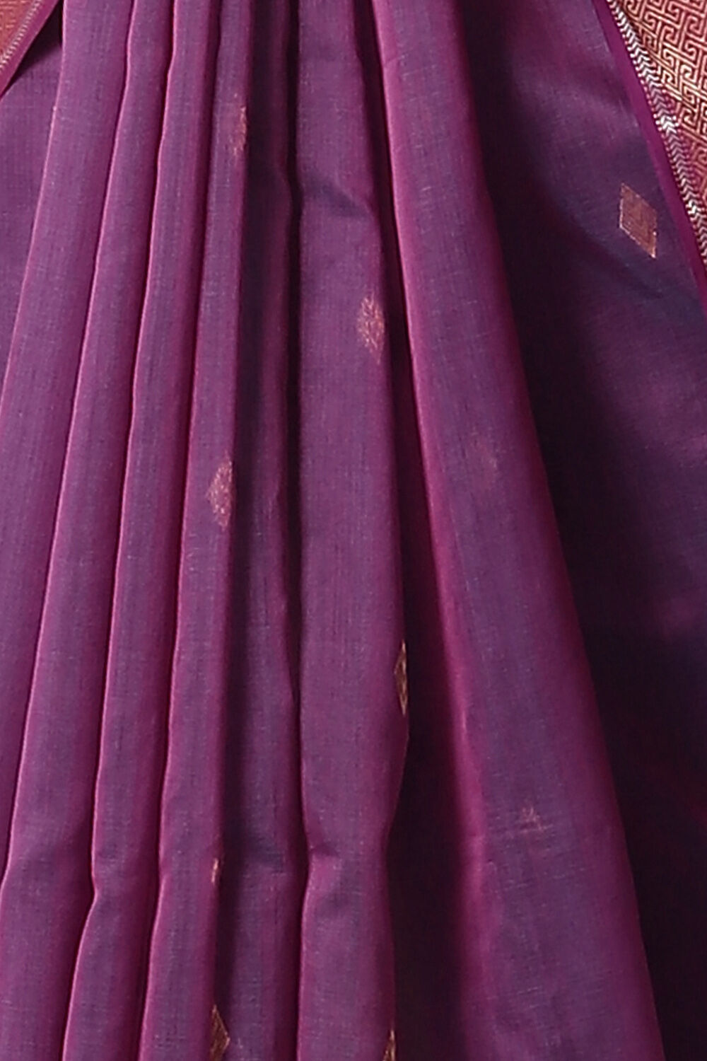 Violet Pure Silk Cotton Maheswari Saree image number null