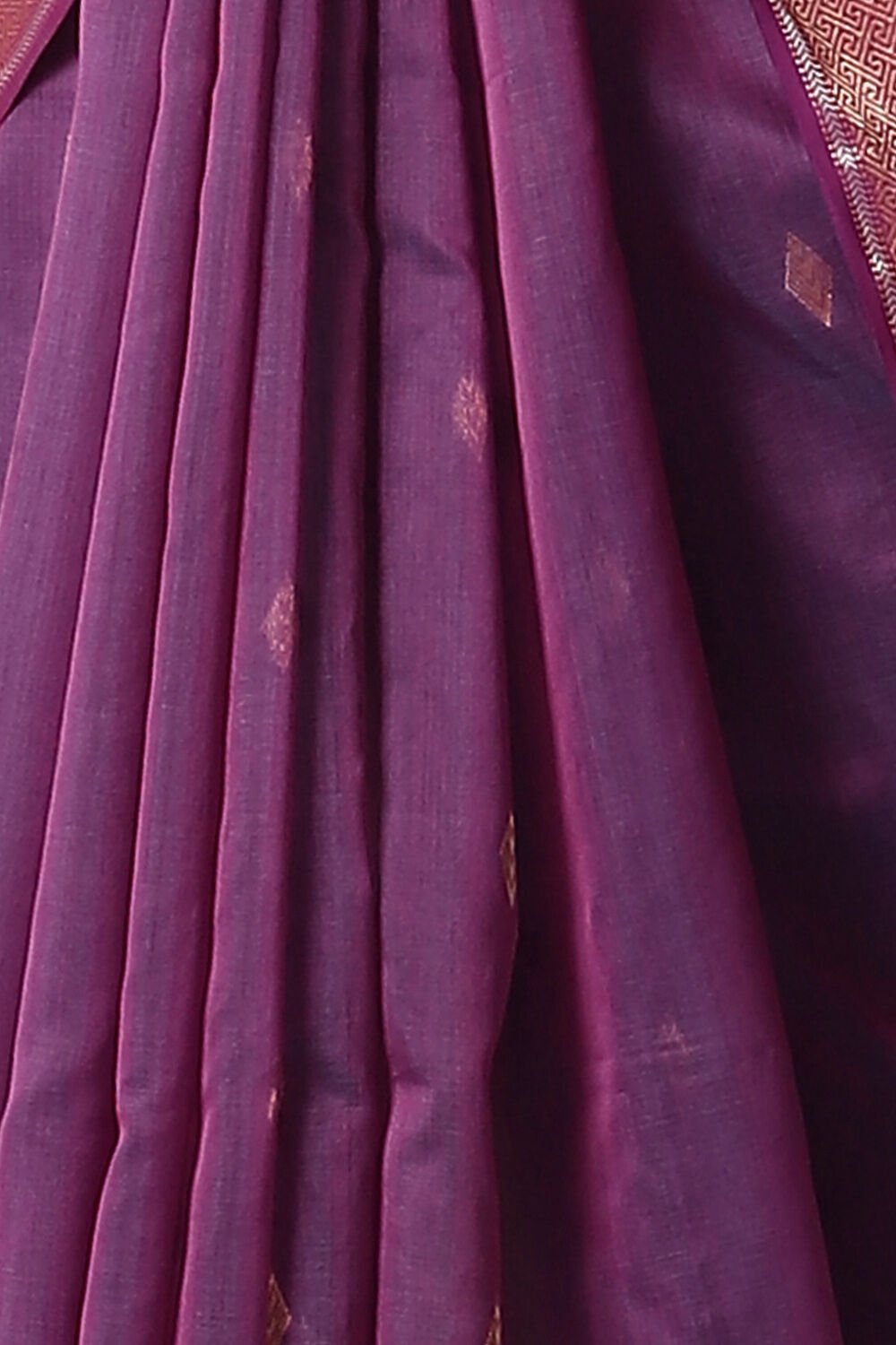 Violet Pure Silk Cotton Maheswari Saree image number null