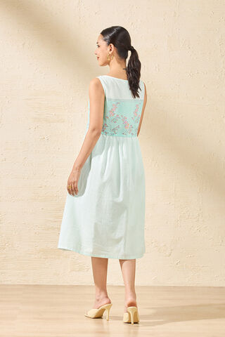Off White Pure Cotton Printed Sanganeri Dress thumbnail image number null
