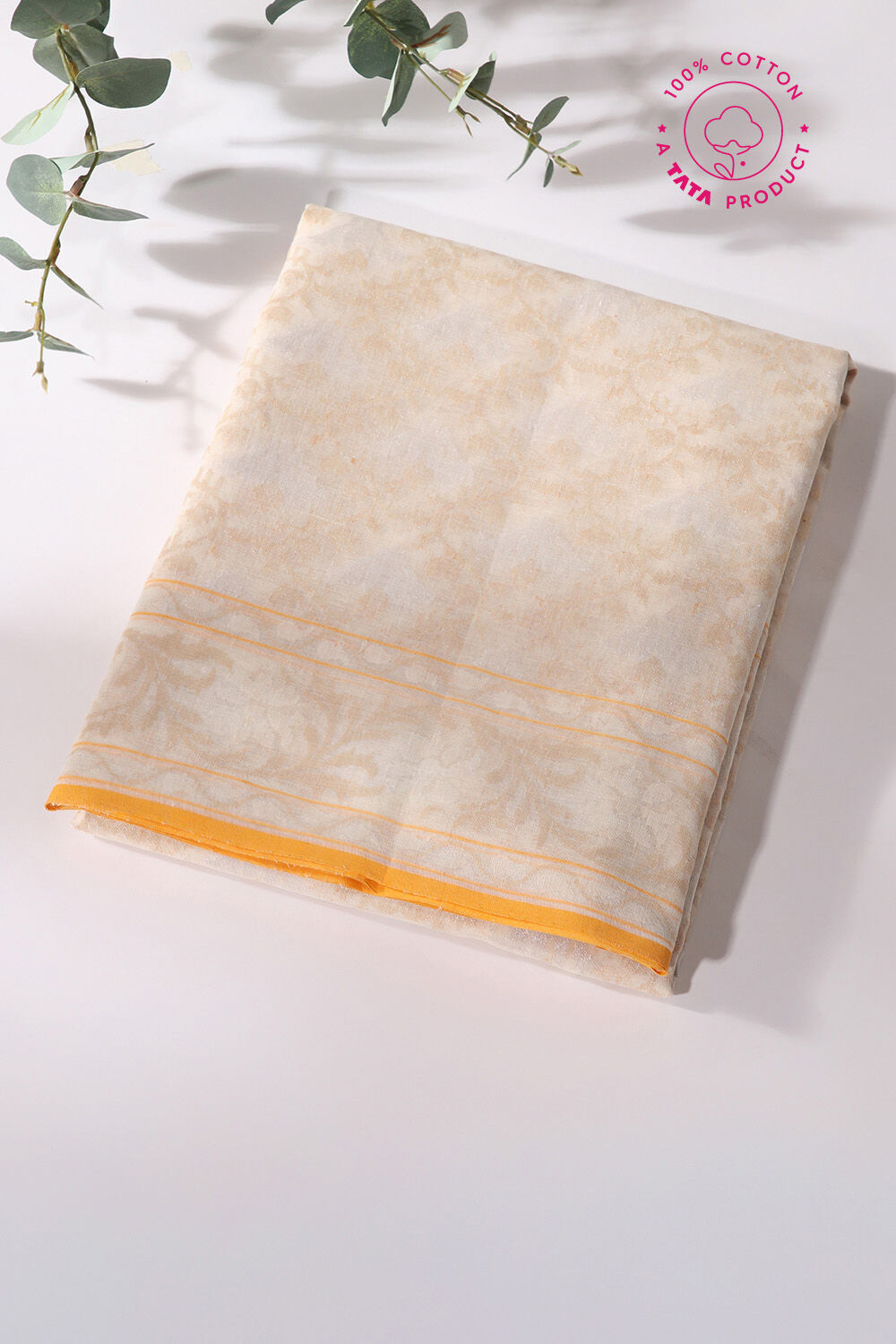 White Pure Cotton Shwetambari Banarasi Saree image number null