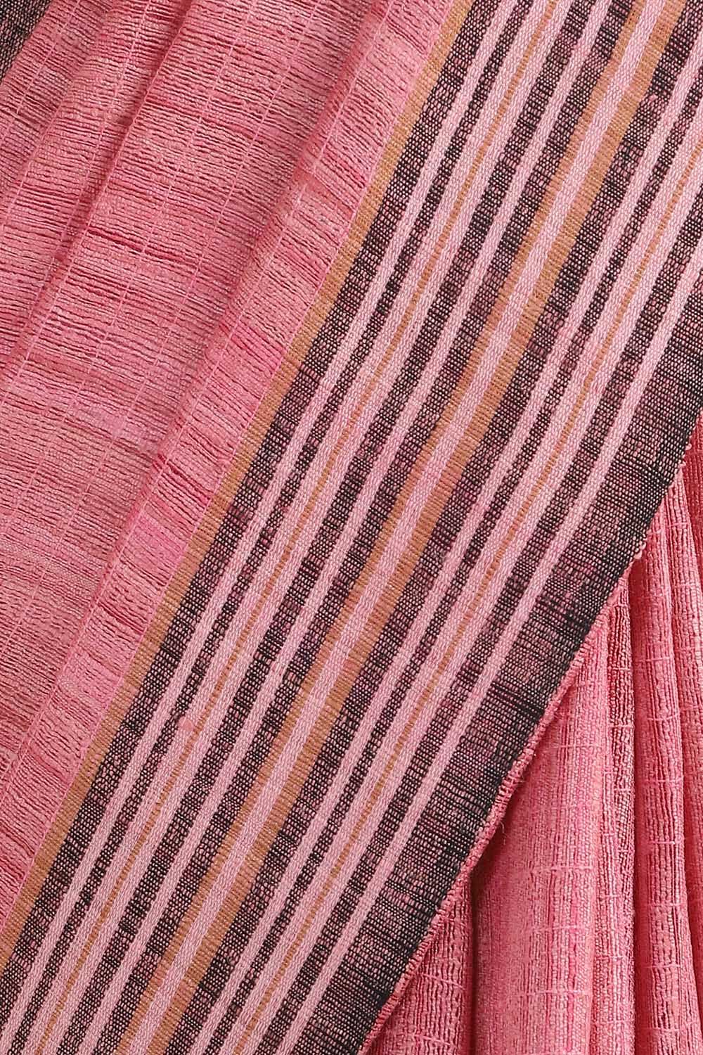 Light Pure Pink Tussar Bhagalpuri Saree image number null