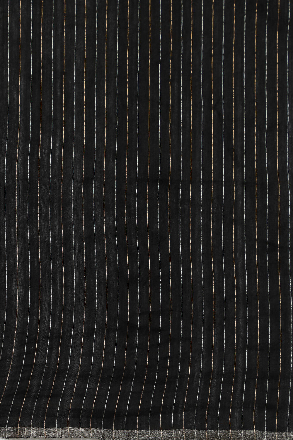 Black Bengal Pure Silk Linen Jamdani Saree image number null
