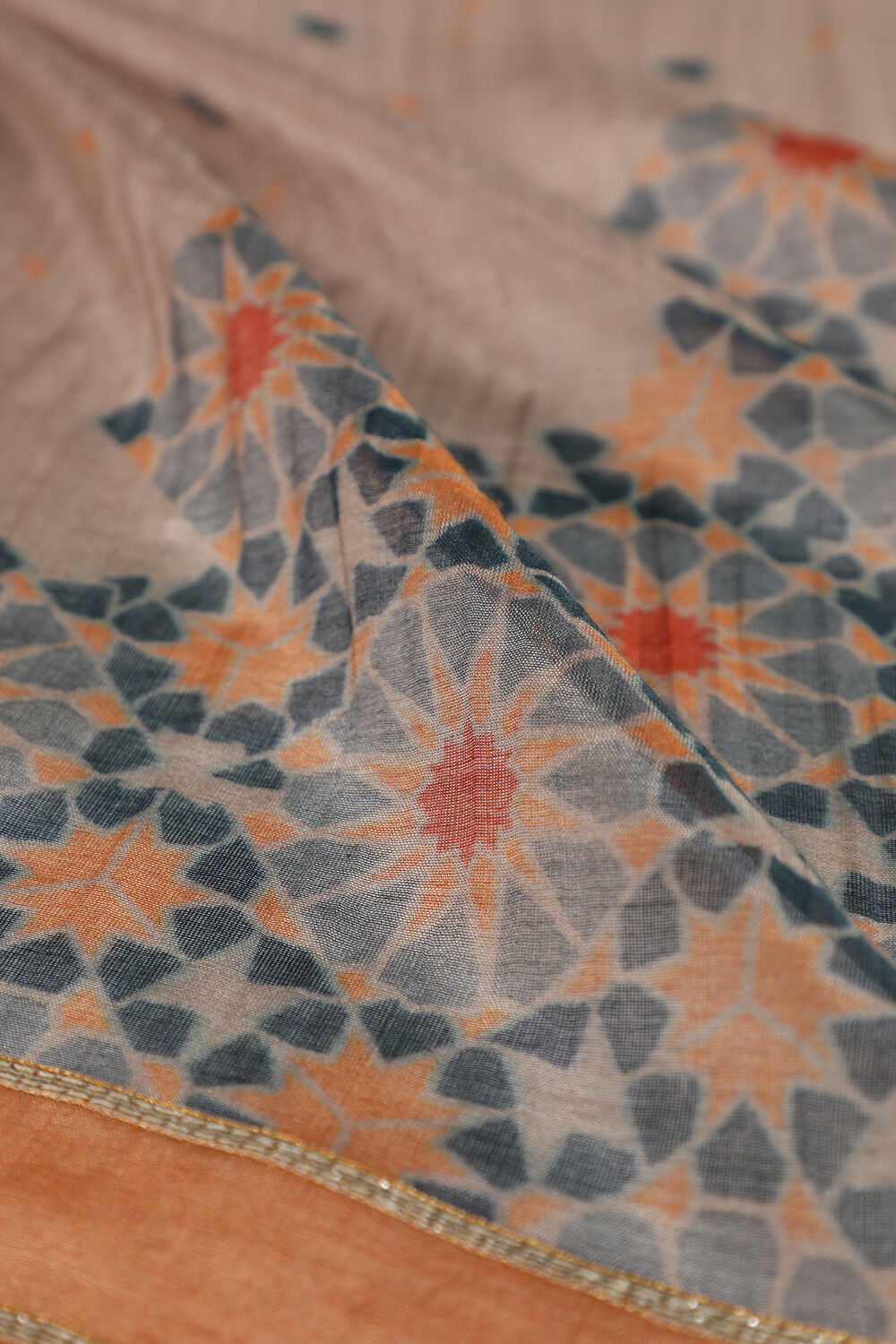 Grey Pure Silk Cotton Digital Printed Saree image number null