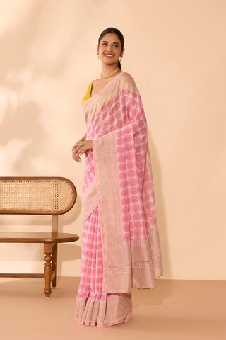 Pink Rajasthan Pure Silk Cotton Sanganeri Saree