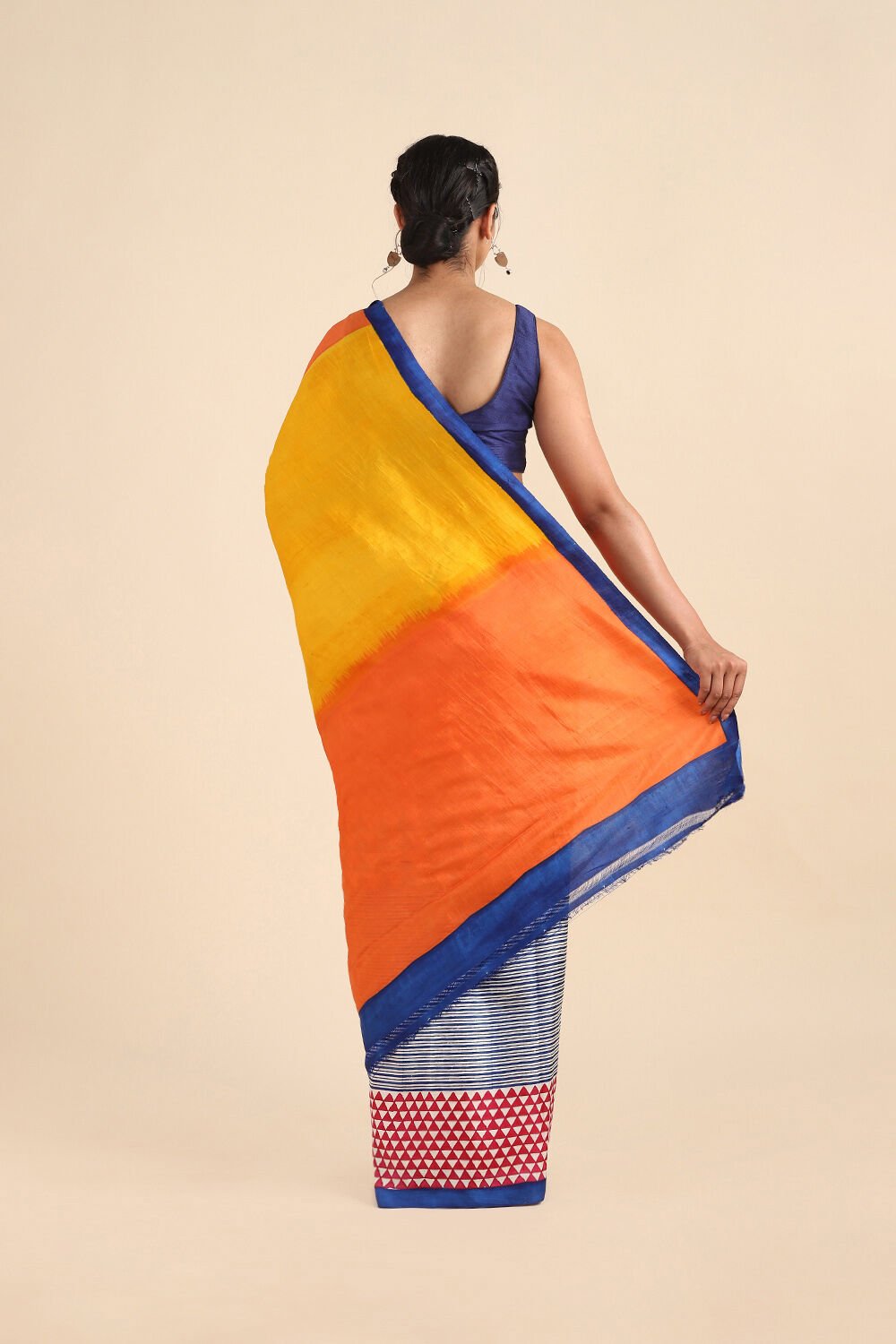 Multicolored Pure Silk Printed Saree image number null