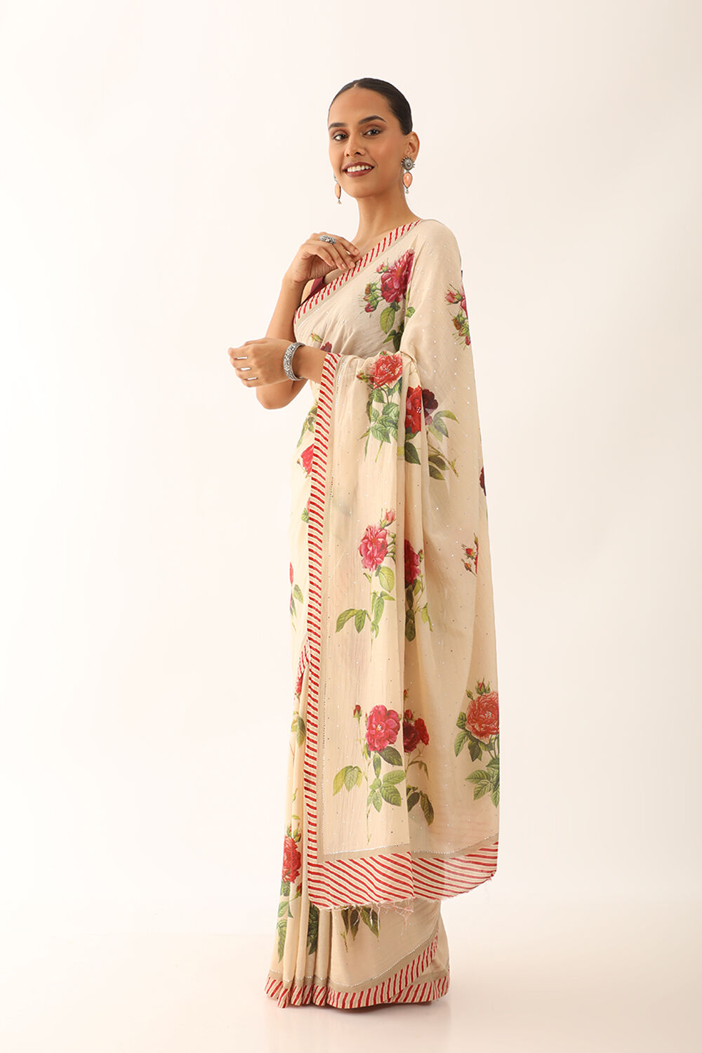 Light Beige Bhagalpur Pure Tussar Cotton Screen Printed Saree image number null