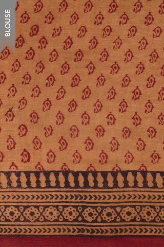 Red Bagh Block Printed Pure Cotton Saree thumbnail image number null