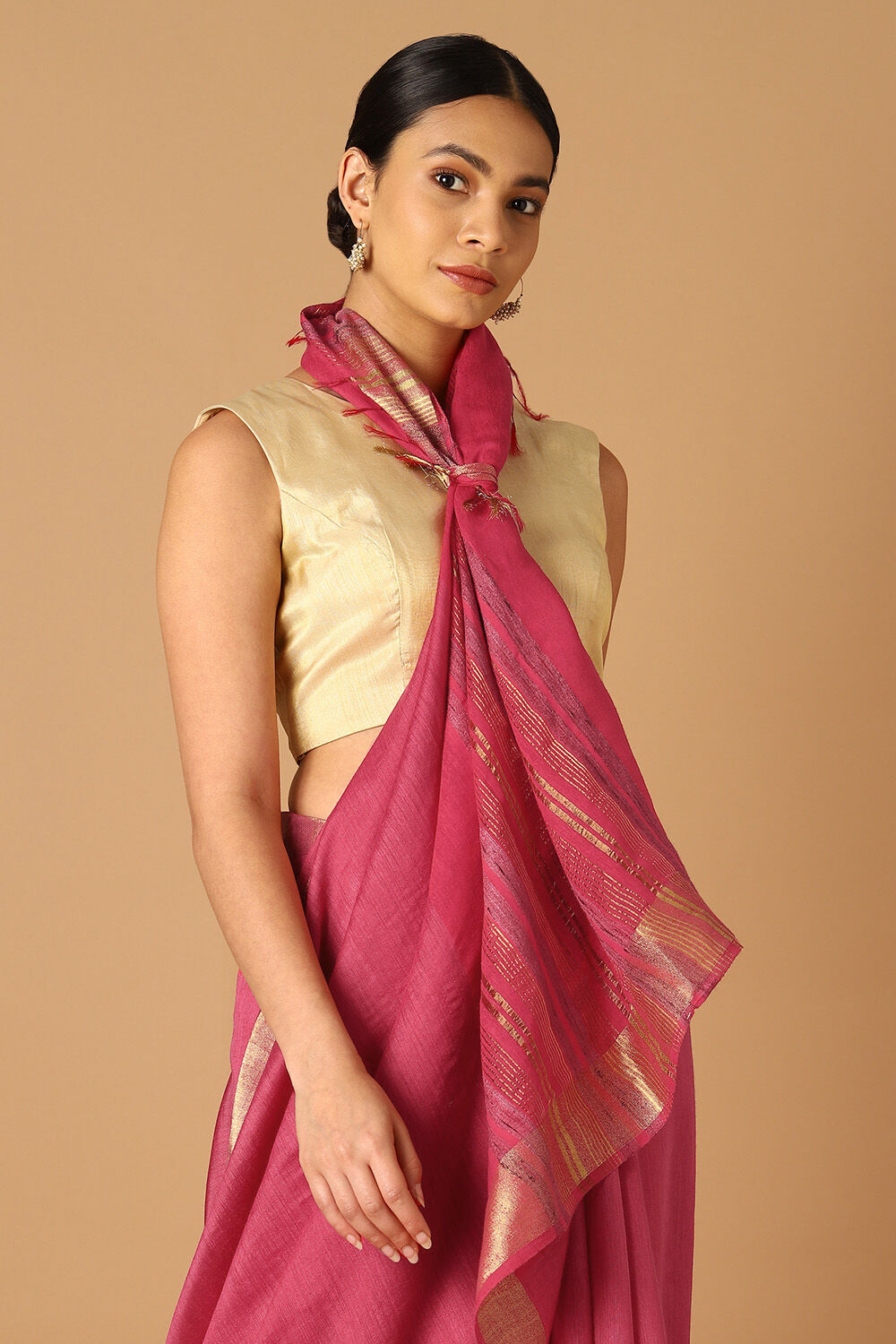 Red Pure Tussar Silk Bhagalpur saree image number null