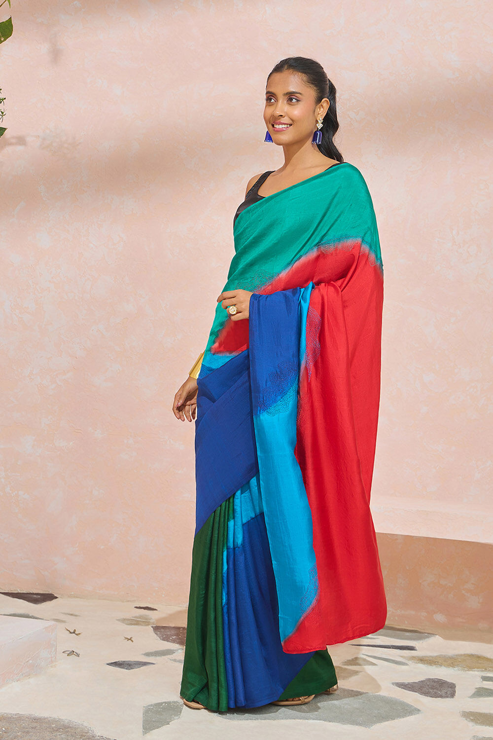 Multi Murshidabad Pure Silk Hand Painted Saree image number null
