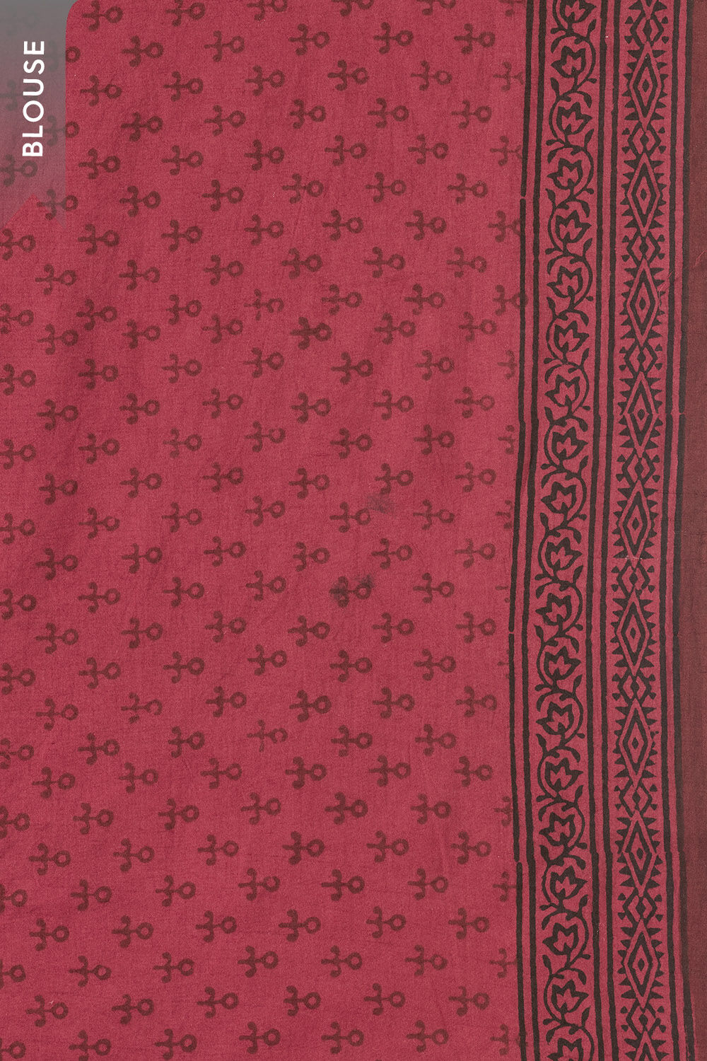 Red Bagh Block Printed Pure Cotton Saree image number null