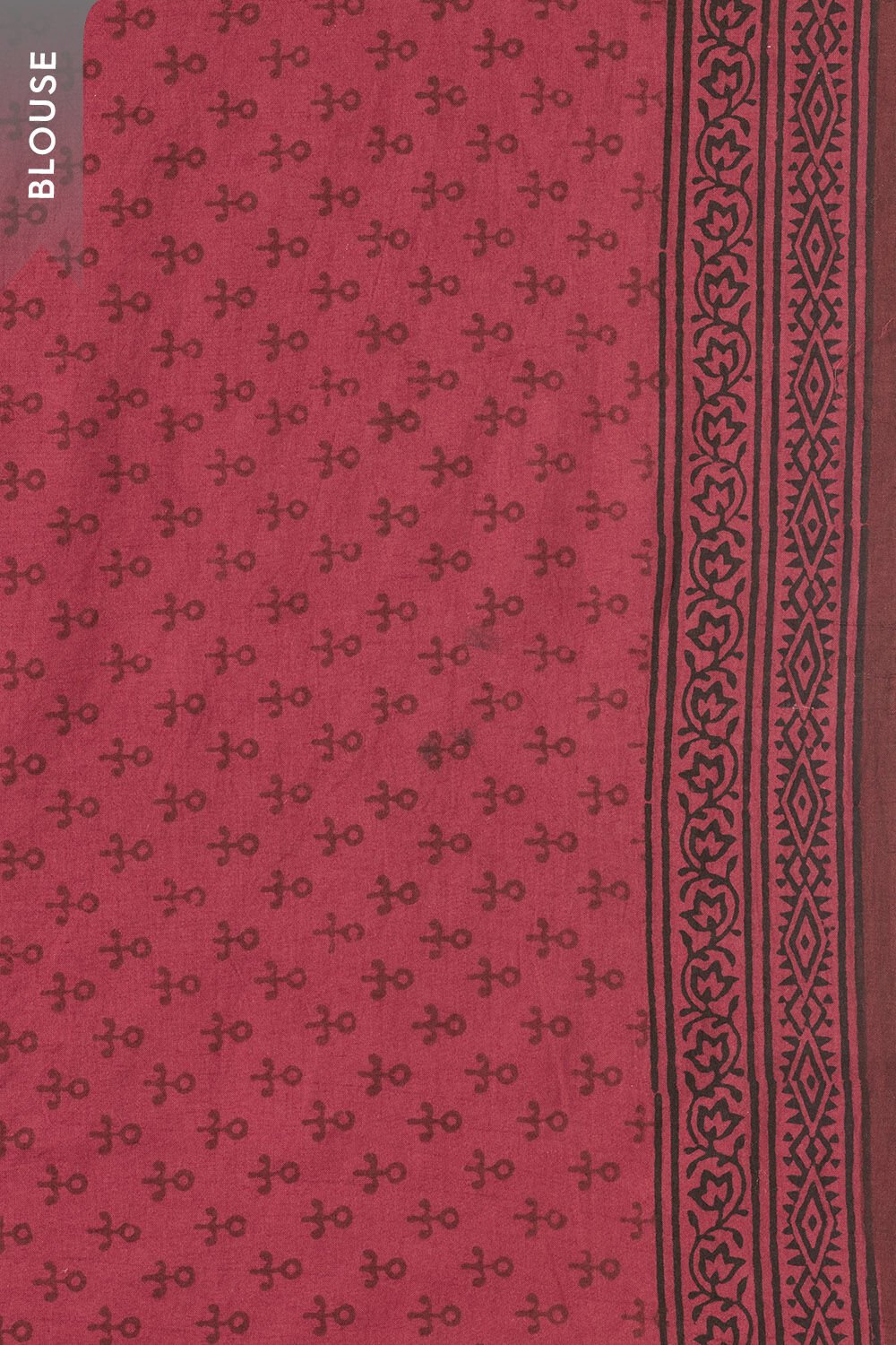 Red Bagh Block Printed Pure Cotton Saree image number null
