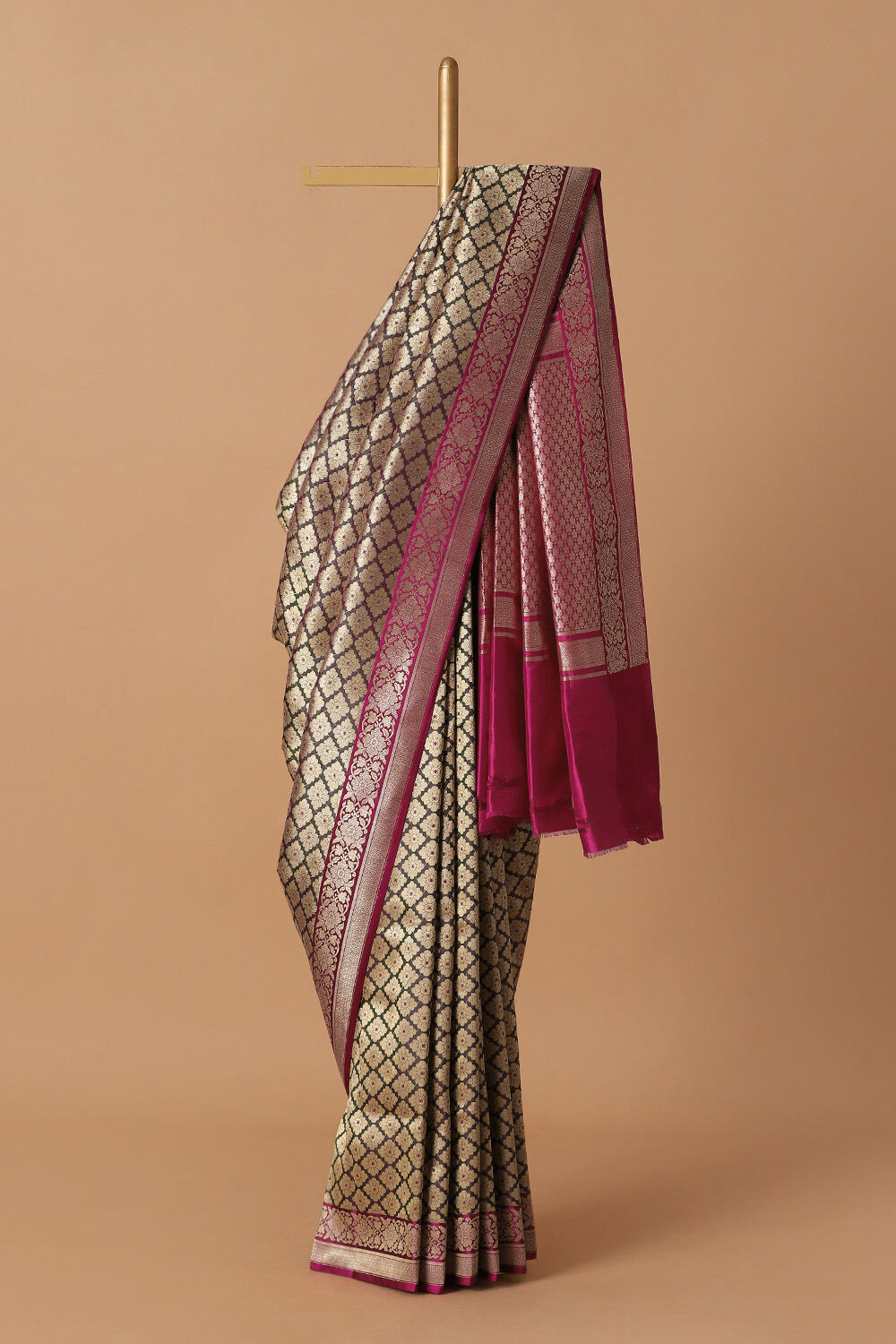 Purple Pure Silk Banarasi Brocade Saree image number null