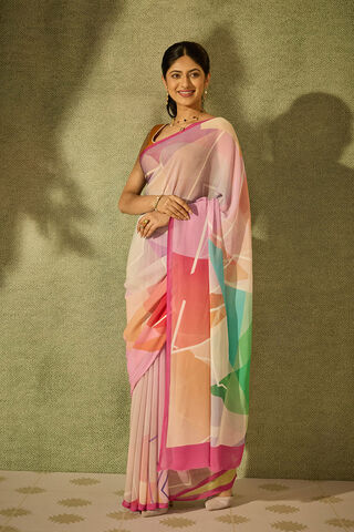 Multi Printed Viscose Georgette Saree thumbnail image number null
