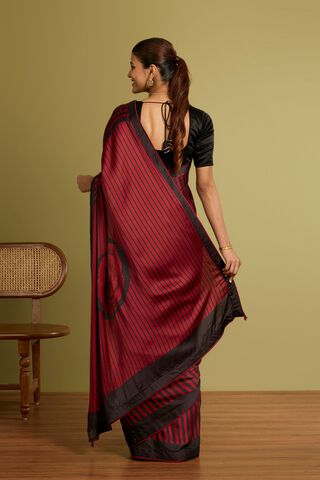 Red Printed Viscose Saree thumbnail image number null