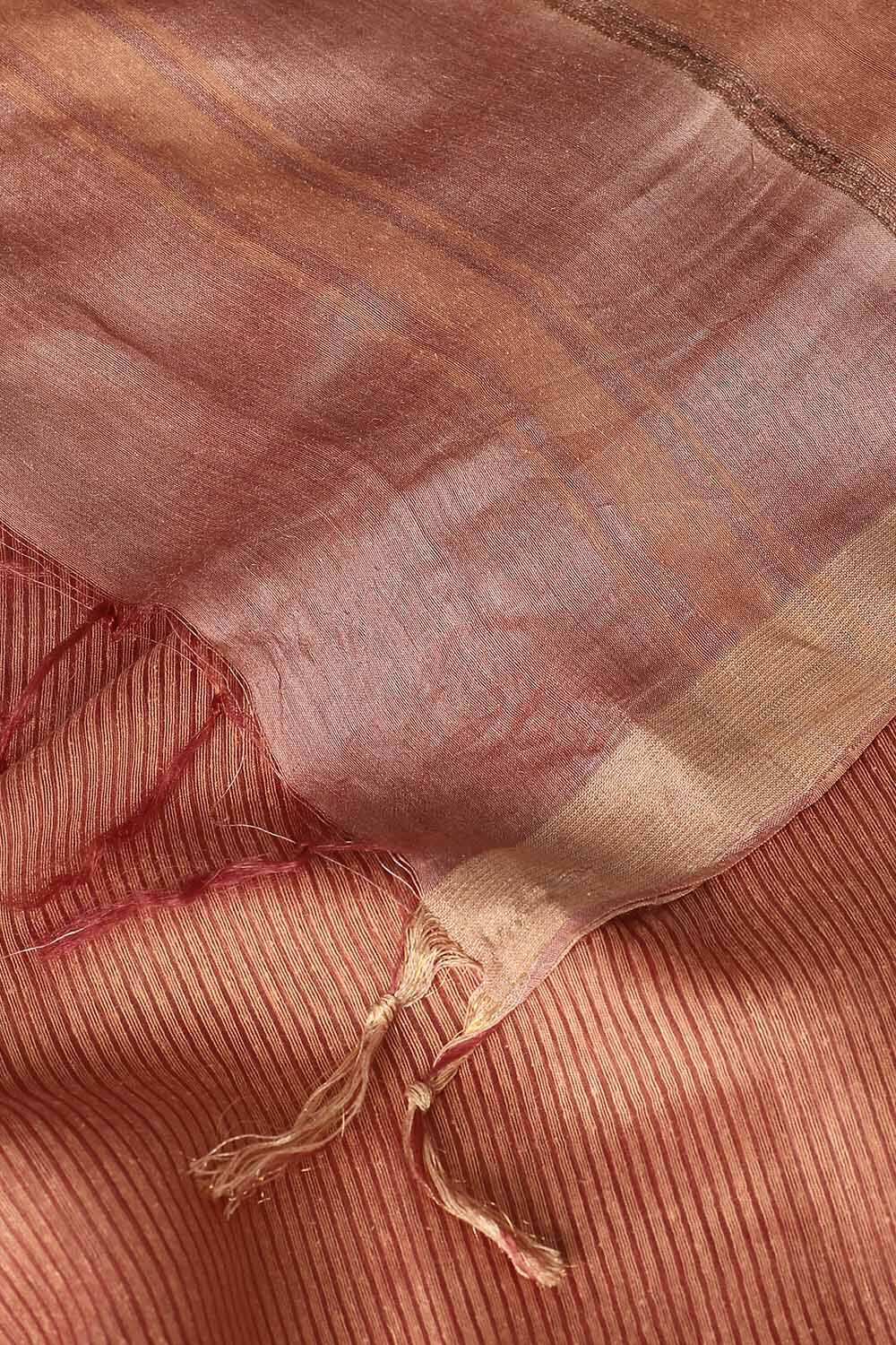 Brown Pure Tussar Silk Bhagalpuri Saree image number null