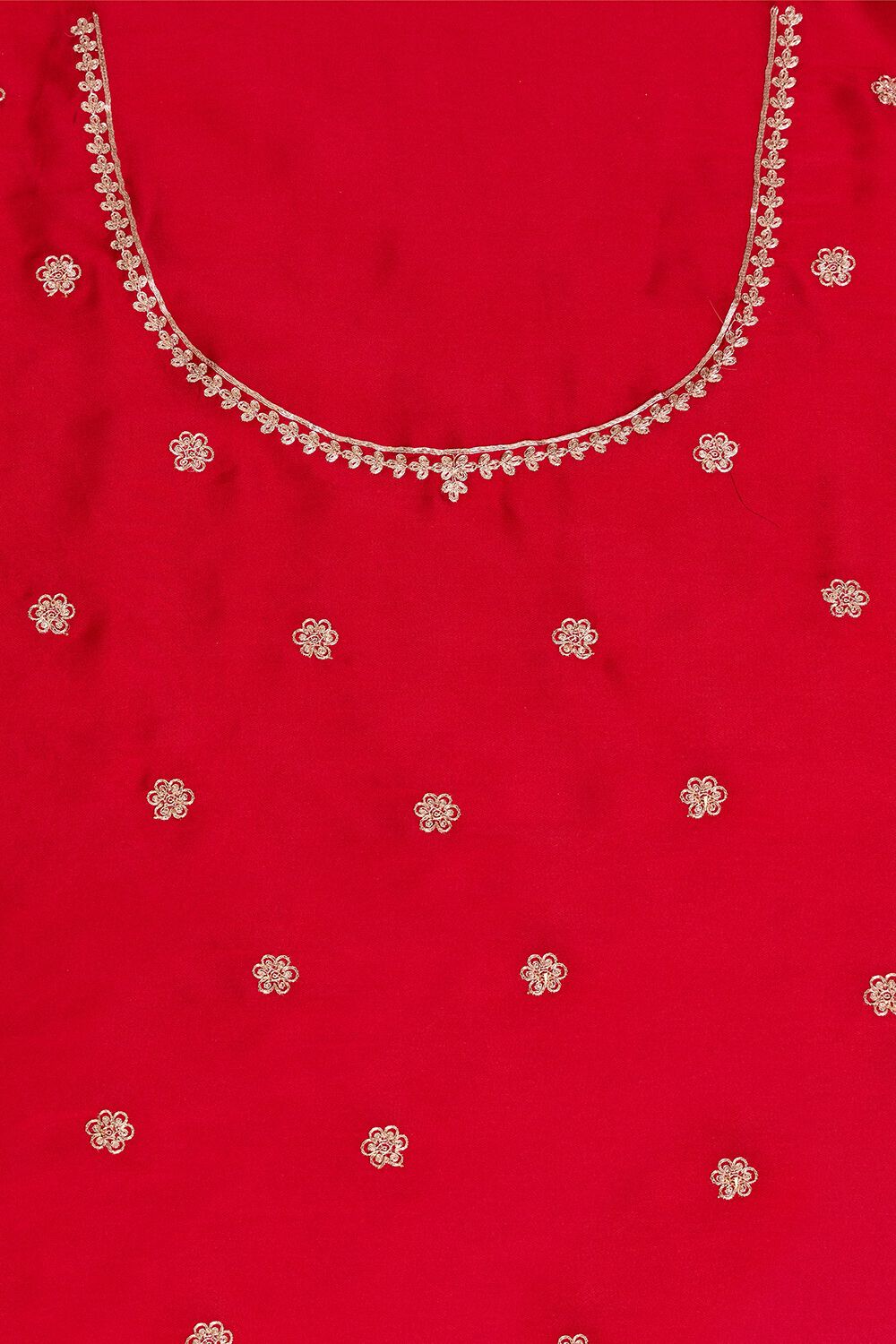 Red  Viscose Satin Embroidered Saree image number null