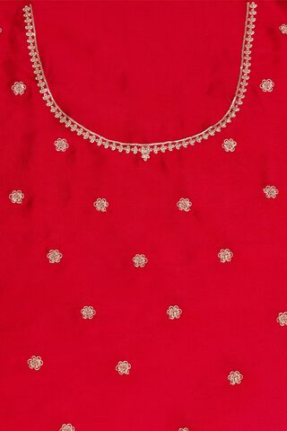 Red  Viscose Satin Embroidered Saree thumbnail image number null