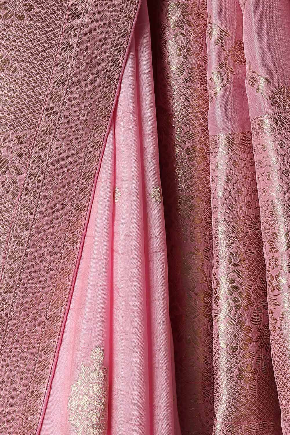 Light Pink Luxe Woven Saree image number null