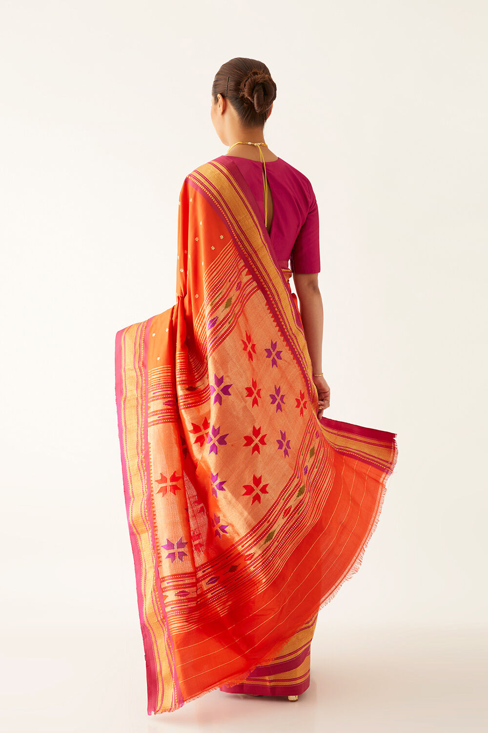 Orange Pure Silk Paithani Saree image number null