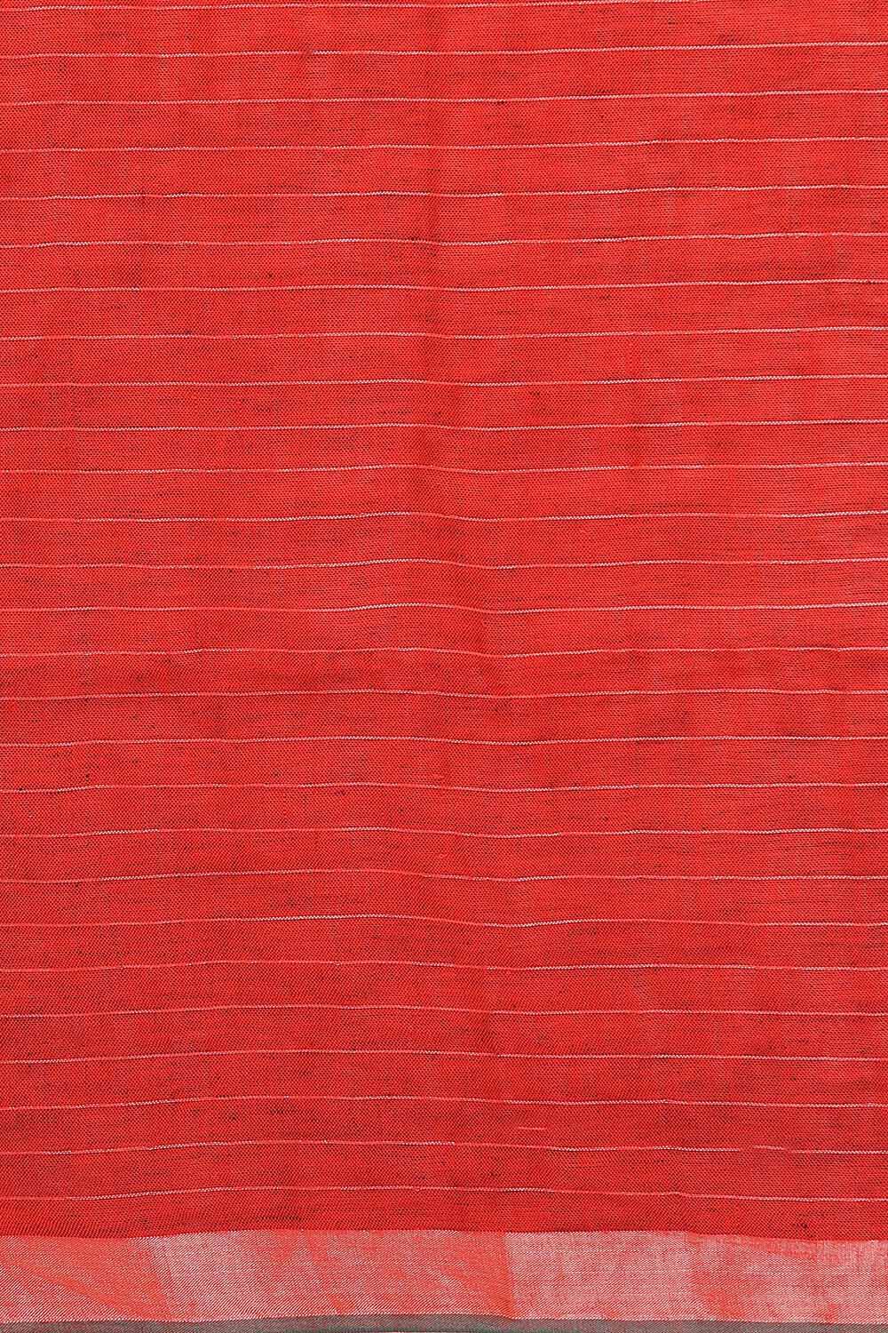 Red Pure Linen Bengal Saree image number null