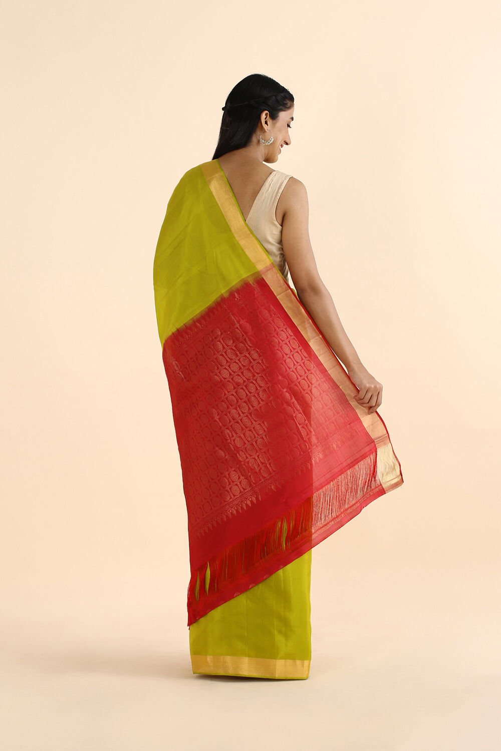 Light Green South Silk Tencel saree image number null