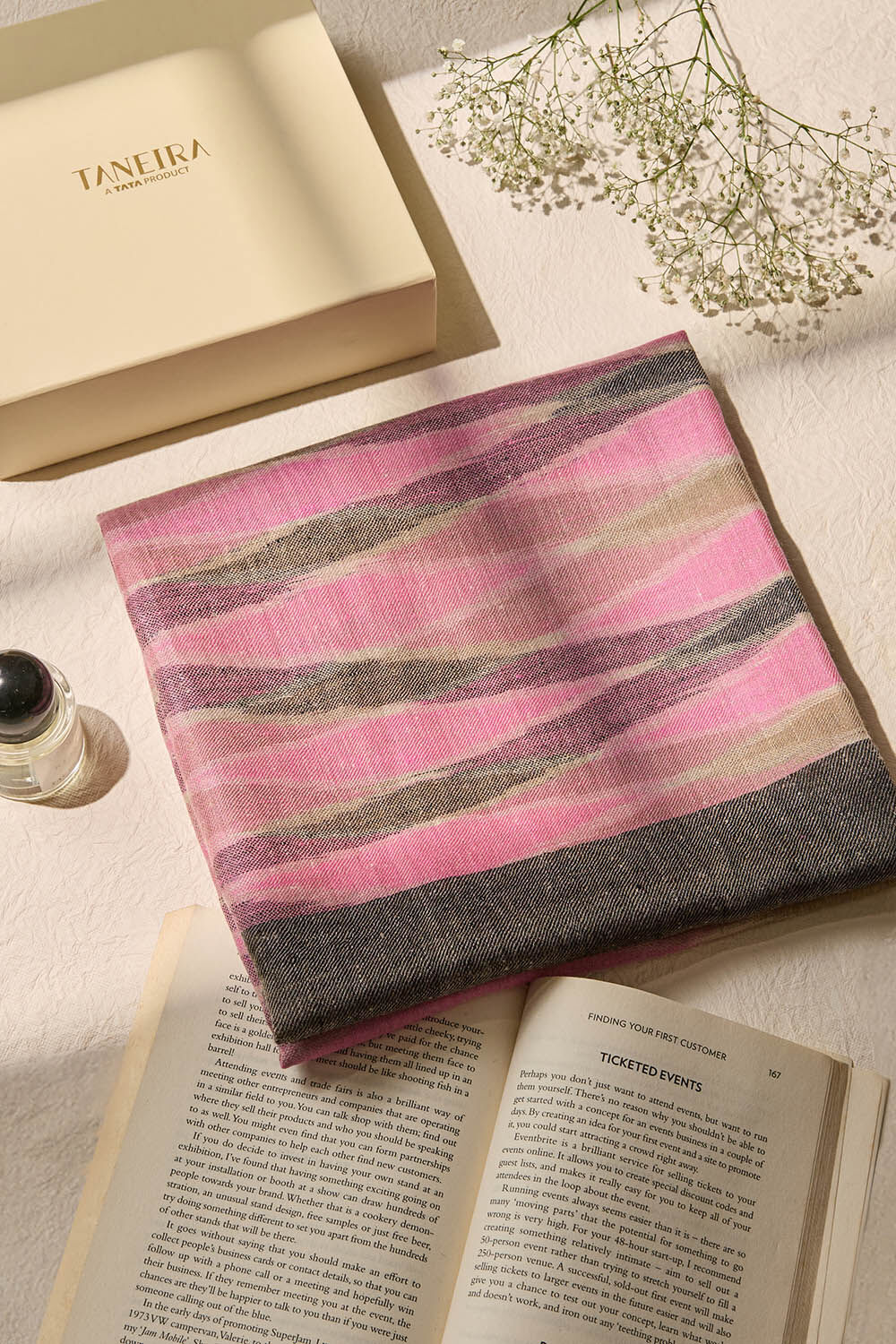 Dark Pink Kashmiri Ikat Pashmina Stole image number null