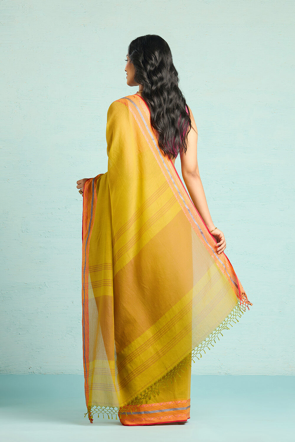 Light Green Woven Pure Cotton Bengal Saree image number null