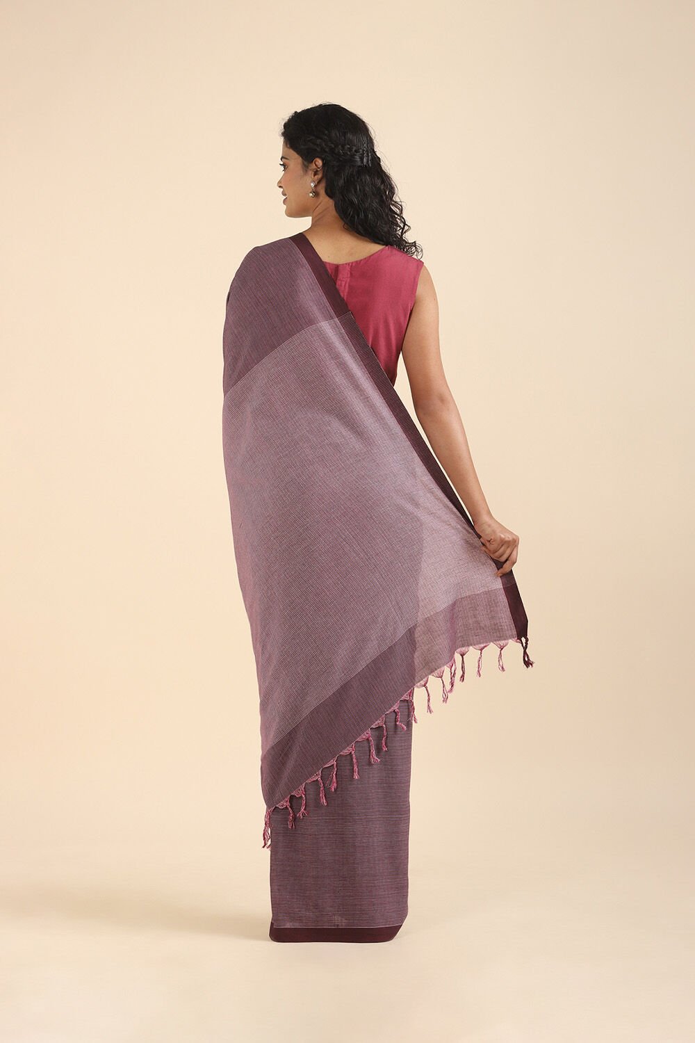 Brown Pure Cotton Bengal Saree image number null