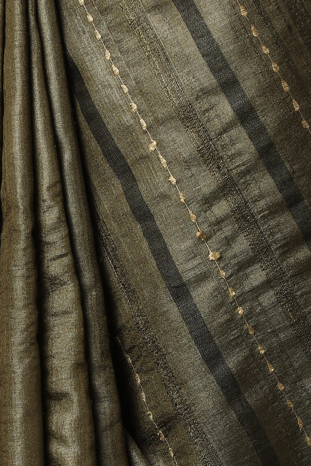 Dark Pure Green Tussar Woven Saree image number null