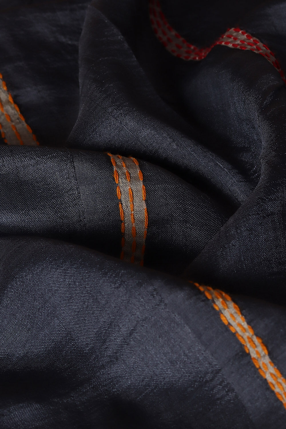 Grey Silk Batik Saree image number null