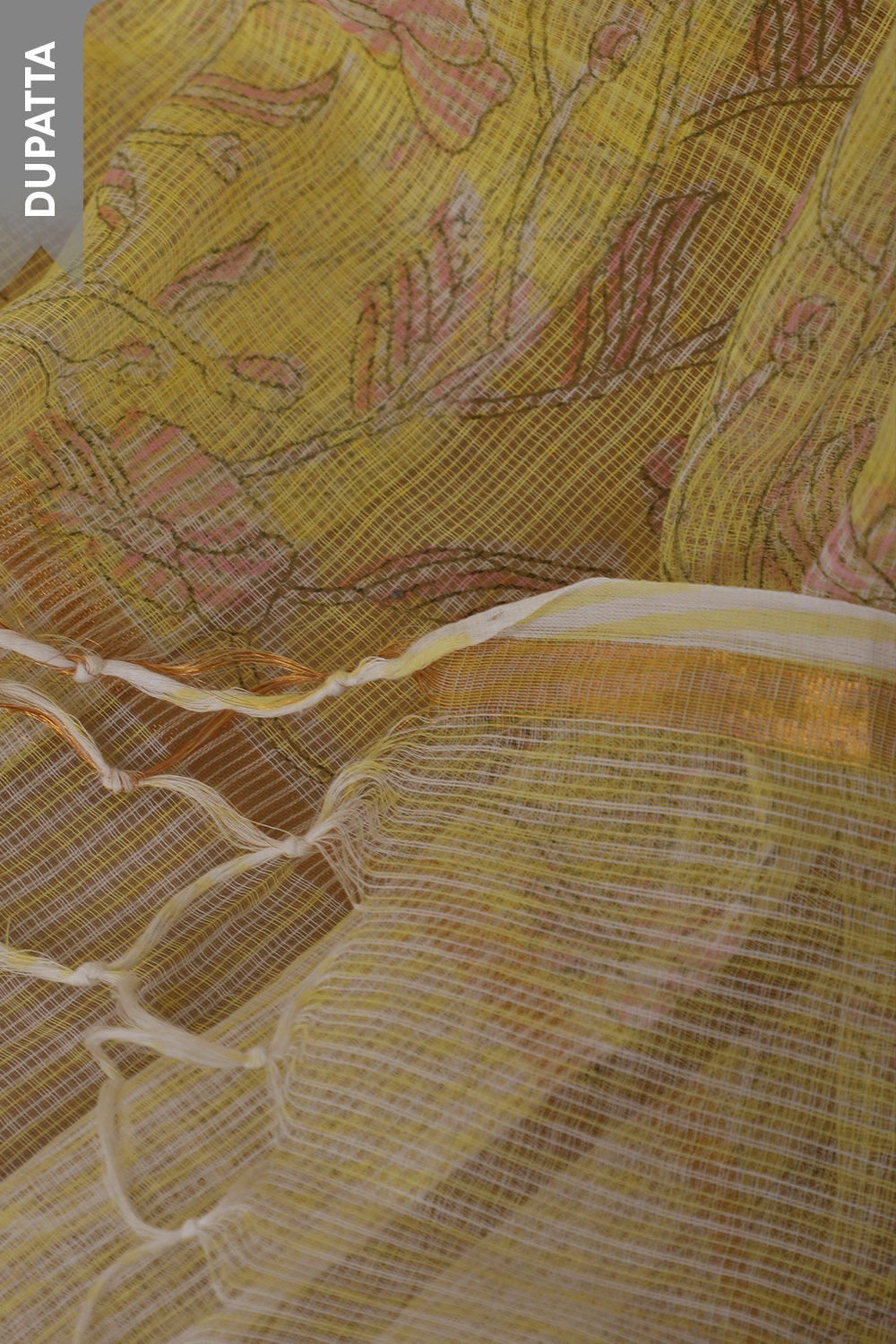 Light Yellow Pure Cotton Kota Embroidery Unstitched Suit Set image number null